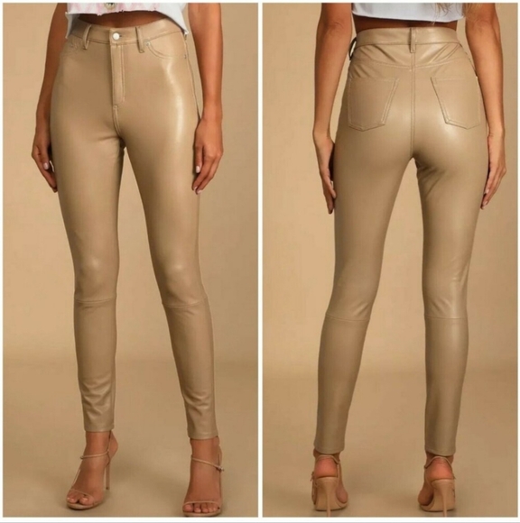 7 For All Mankind vegan leather high rise skinny pants - Picture 1 of 6